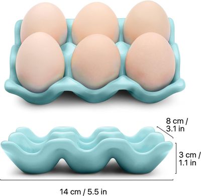 Flexzion Ceramic Egg Holder, Blue
