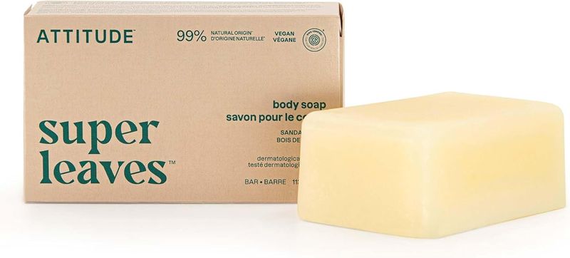 ATTITUDE Body Soap Bar, Made in Canada, Sandalwood
