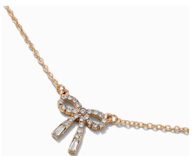 Claire's Gold-tone Bow Pendant Necklace