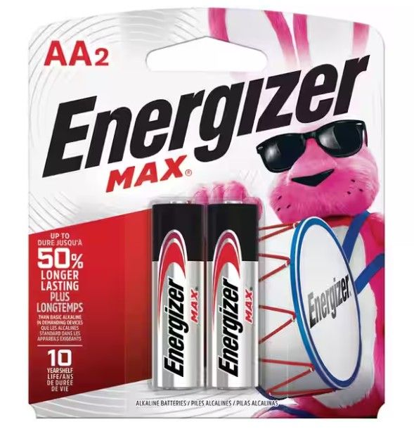 ENERGIZER Max Alkaline AA Batteries, 2 Pack