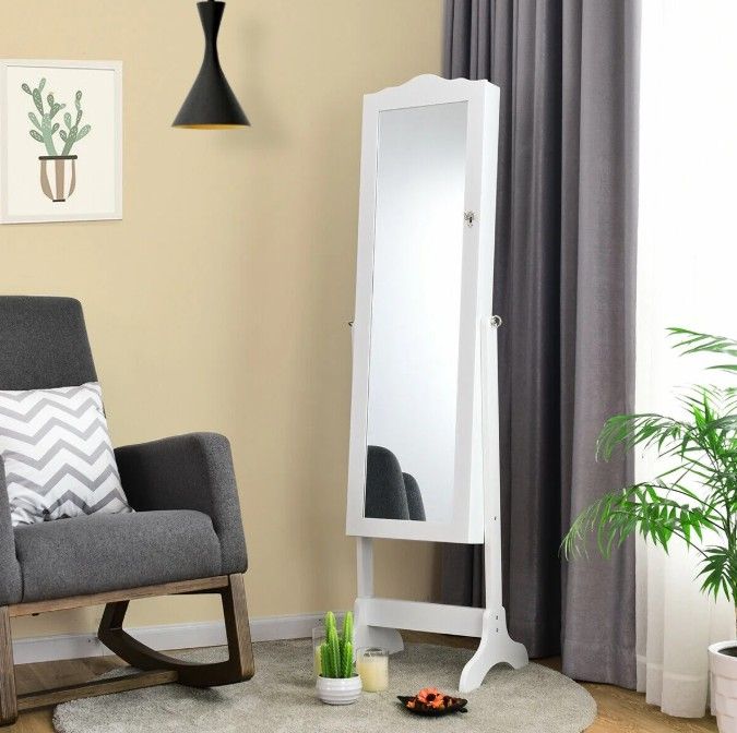 *Imperfect* Adjustable Full Length Mirror Jewelry Organizer