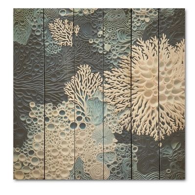 Highland Dunes Under Water Blue &amp; White Corals Collage