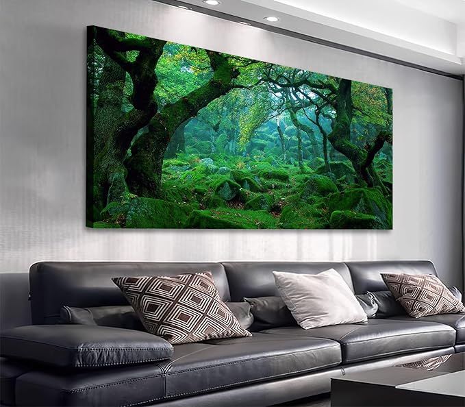 Green Forest Canvas Wall Art, 24"x48"