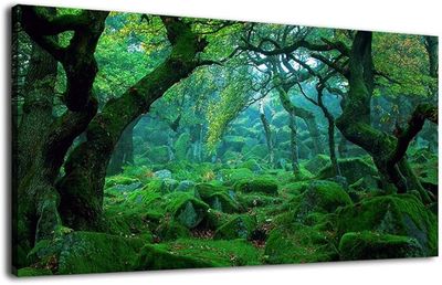 Green Forest Canvas Wall Art, 24"x48"