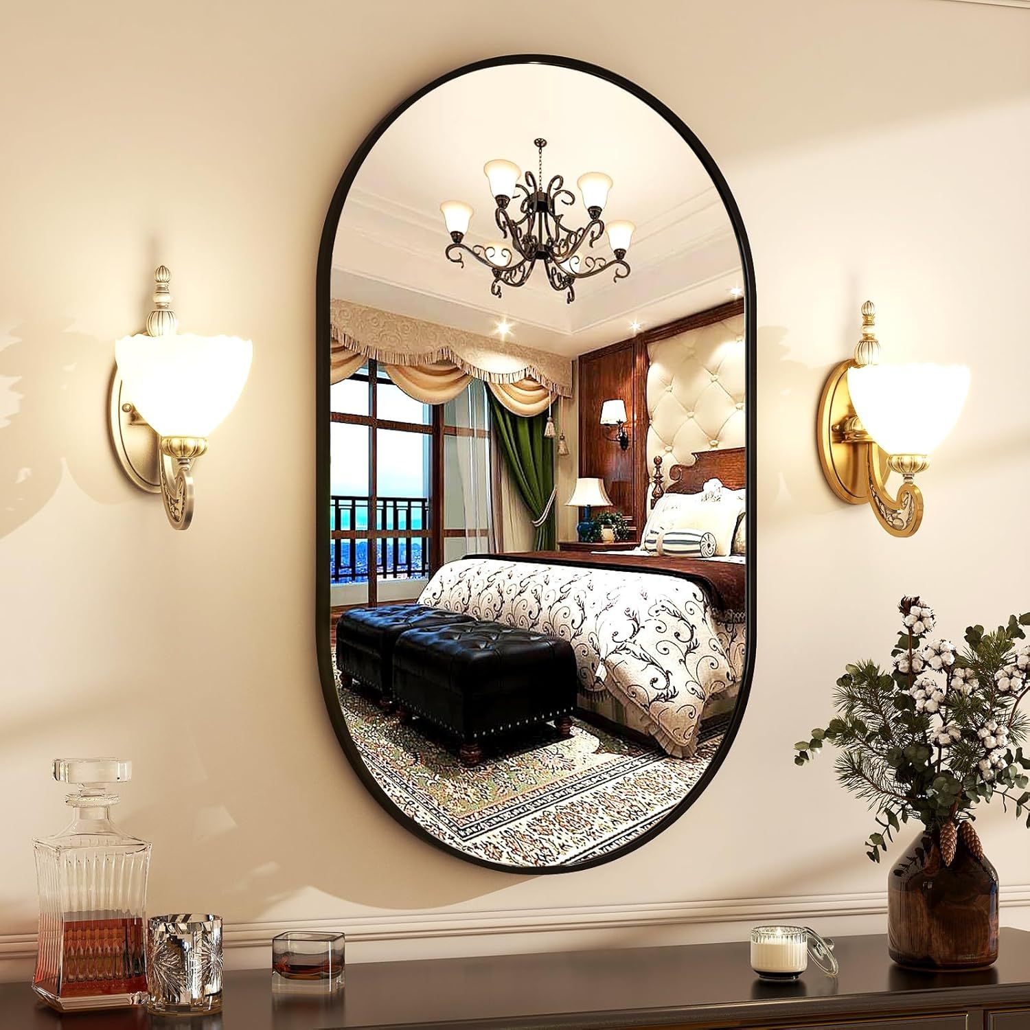 *Imperfect* HARRITPURE Oval Bathroom Mirror, 22"x38"