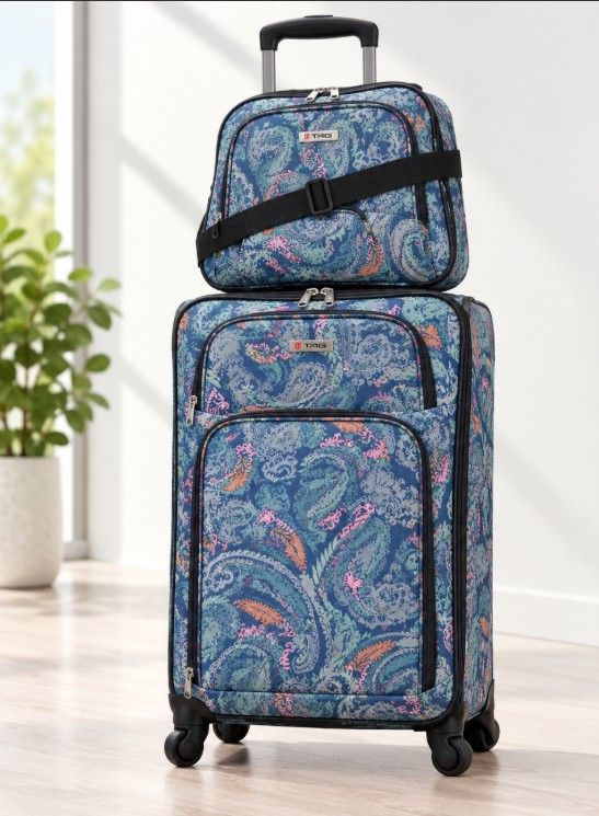 TAG Paisley 2-Piece Luggage Set – Blue