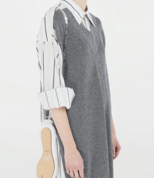 MAISON MARGIELA Tabi Chain Bag Silver