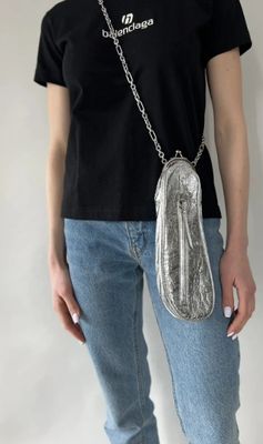 MAISON MARGIELA Tabi Chain Bag Silver