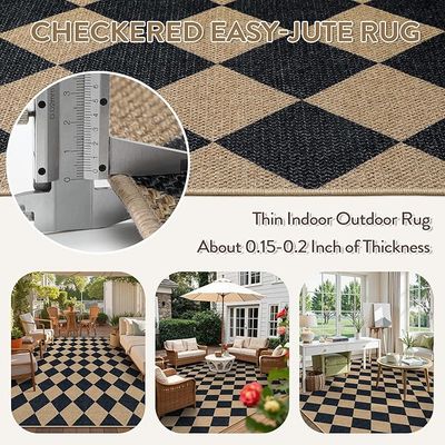 Lahome Checkered Easy Jute Area Rug 8x10