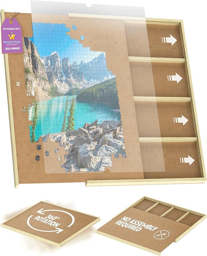 1500 Piece Wooden Jigsaw Puzzle Table - 4 Drawers