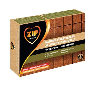 ZIP Indoor/Outdoor Natural Firestarters, 64-Cubes