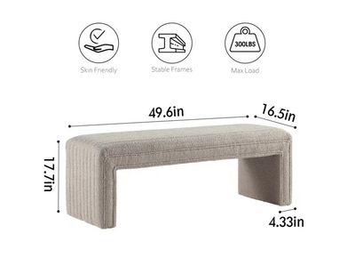 Zino Boucle Upholstered Bench
