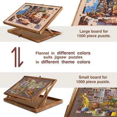 Lavievert 2 in 1 Adjustable Wooden Jigsaw Puzzle Board