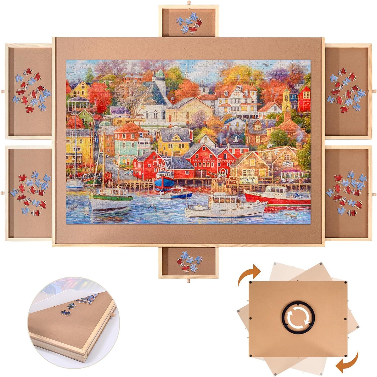 ANNLOV 1000 Pieces Rotating Puzzle Board