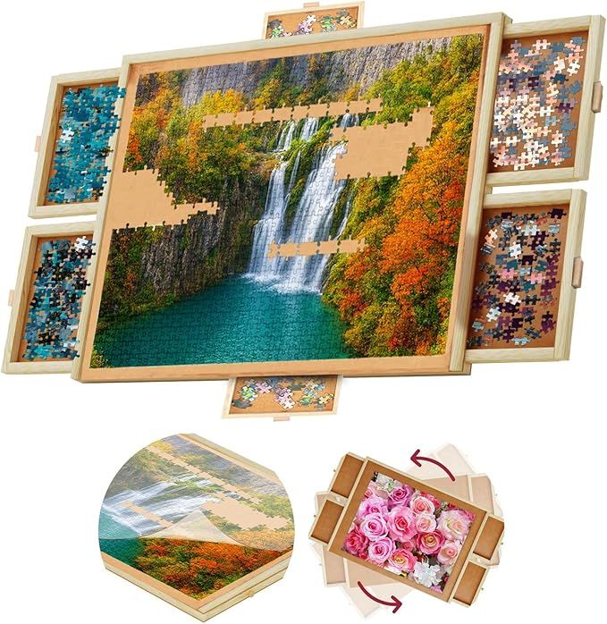 Beyond Innoventions 1500 Piece Wooden Jigsaw Puzzle Table