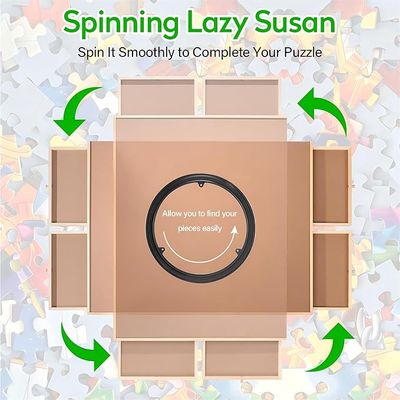 LAYAONE 1500PCS Rotating Wooden Jigsaw Puzzle Board