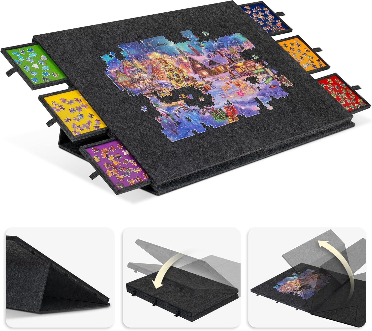 Lavievert 2-in-1 Foldable Puzzle Board