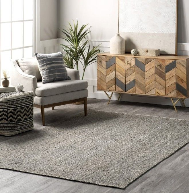 nuLOOM Rigo Hand Woven Farmhouse Jute Area Rug, 9'x12', Grey