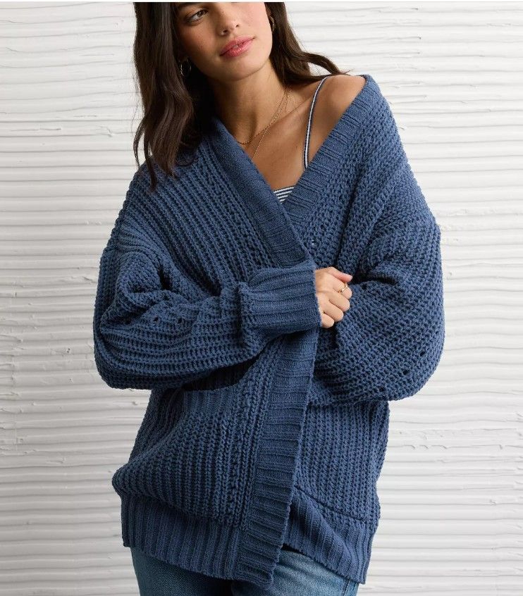 American Eagle Chenille Cardigan Sweater, Size: X_Small