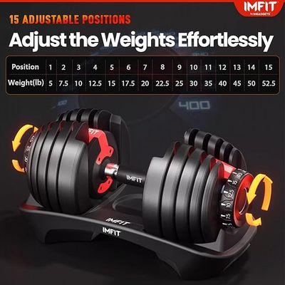 IMFit Adjustable Dumbbell Set (5 - 52.5 lbs)