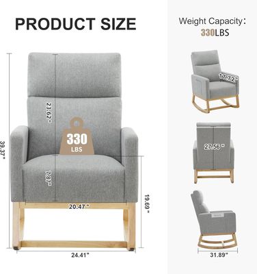Zedachica Upholstered Nursery Glider Rocking Chair