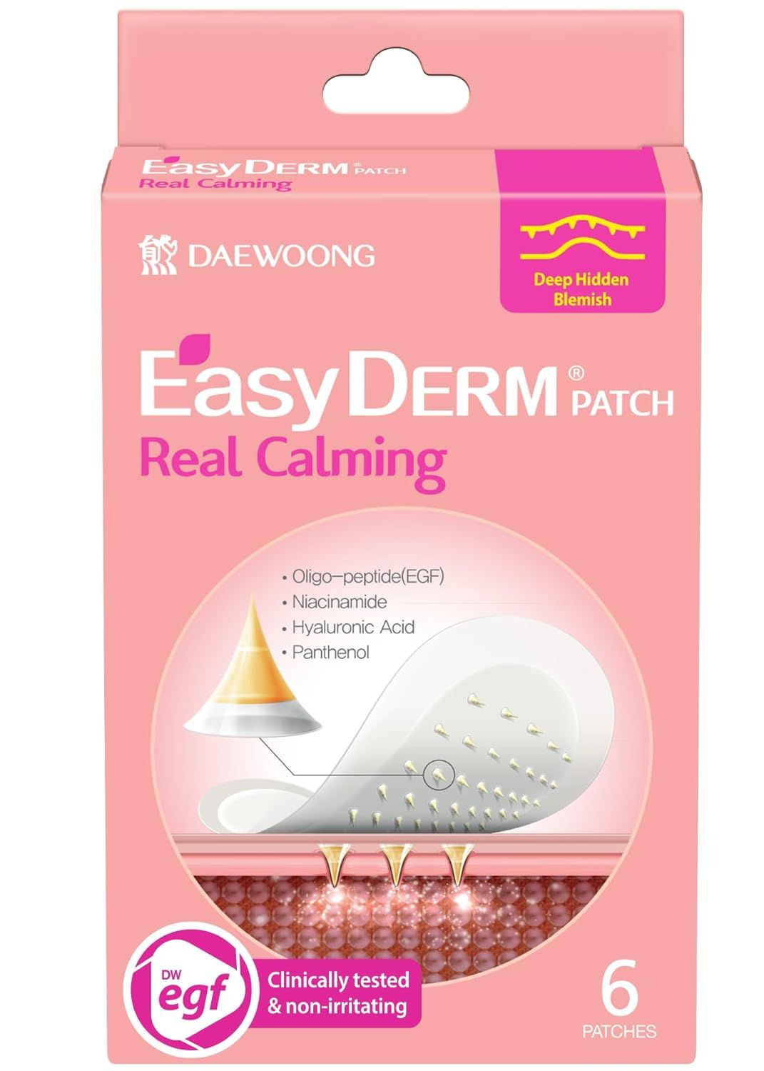 EasyDerm Real Calming Pimple Patches, Clear, 6 Count