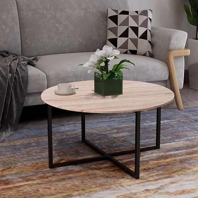 HOMERECOMMEND Round Living Room Coffee Table