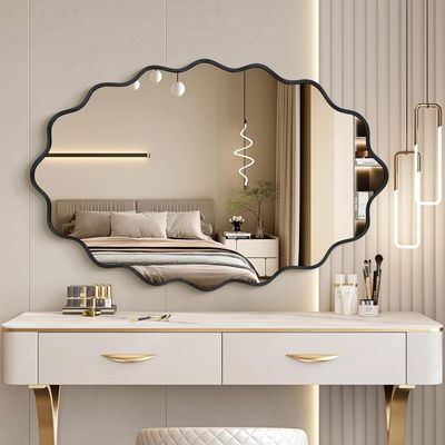 Dorlicecass Oval Wavy Irregular Wall Mirror, 22"x30"