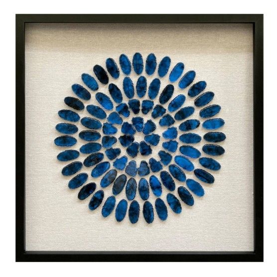 *Imperfect* Elevarre Caspian Agate Stone Framed Shadow Box, 24"x24"