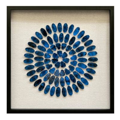 *Imperfect* Elevarre Caspian Agate Stone Framed Shadow Box, 24"x24"