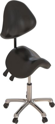 Saddle Stool Rolling Chair with Back Support
