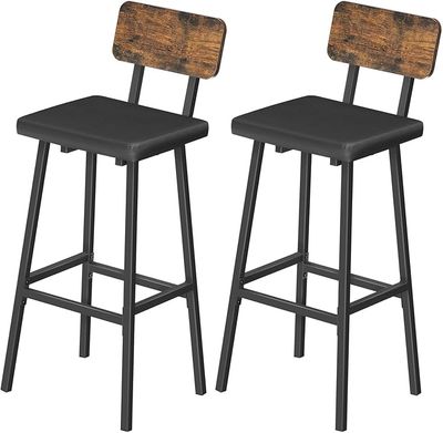 HOOBRO Upholstered Tall Breakfast Stools, Set of 2