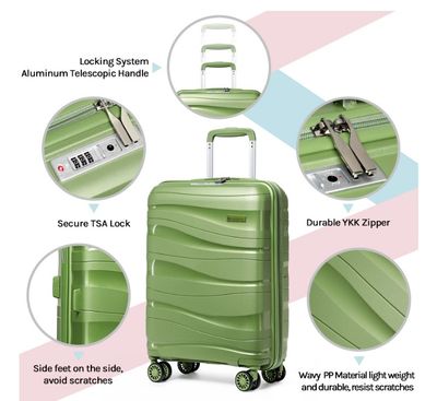 Joyway 5-Piece Luggage PP Hardshell Spinner Suitcase Set