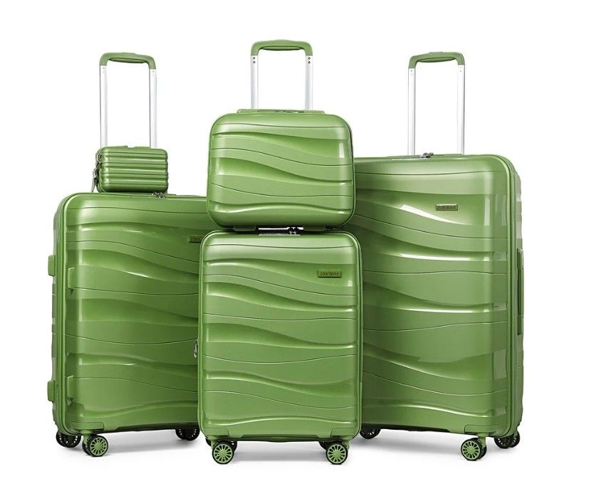 Joyway 5-Piece Luggage PP Hardshell Spinner Suitcase Set