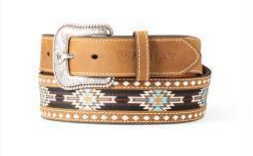 Ariat Men's Western Style Belts, Color: Diamond Lacing Belt- Brown, Size: 32