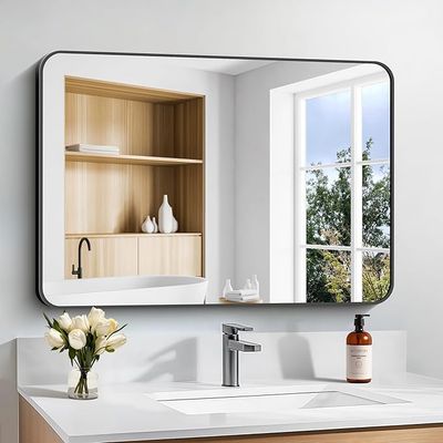 CIVENO 24"x36" Black Rectangle Bathroom Wall Mirror