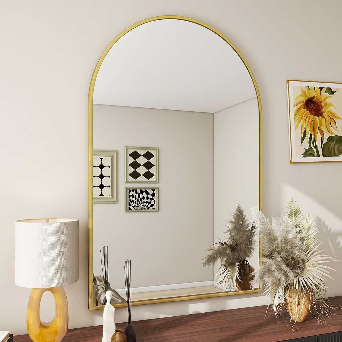 BEAUTYPEAK 26"x38" Arch Bathroom Mirror