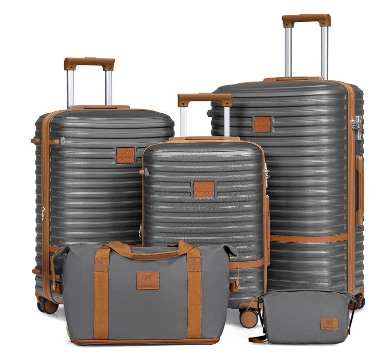 Joyway 5-Piece Hardside Luggage Set, Grey