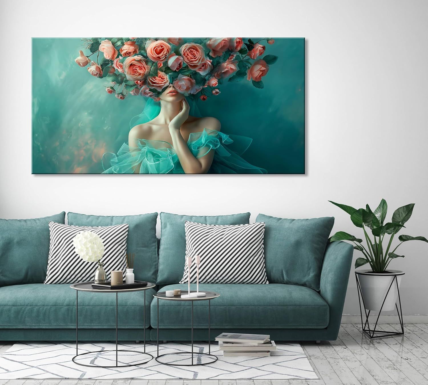 LASMOND Gorgeous Lady Light Spring Wall Art, 20"x40"