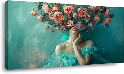LASMOND Gorgeous Lady Light Spring Wall Art, 20"x40"