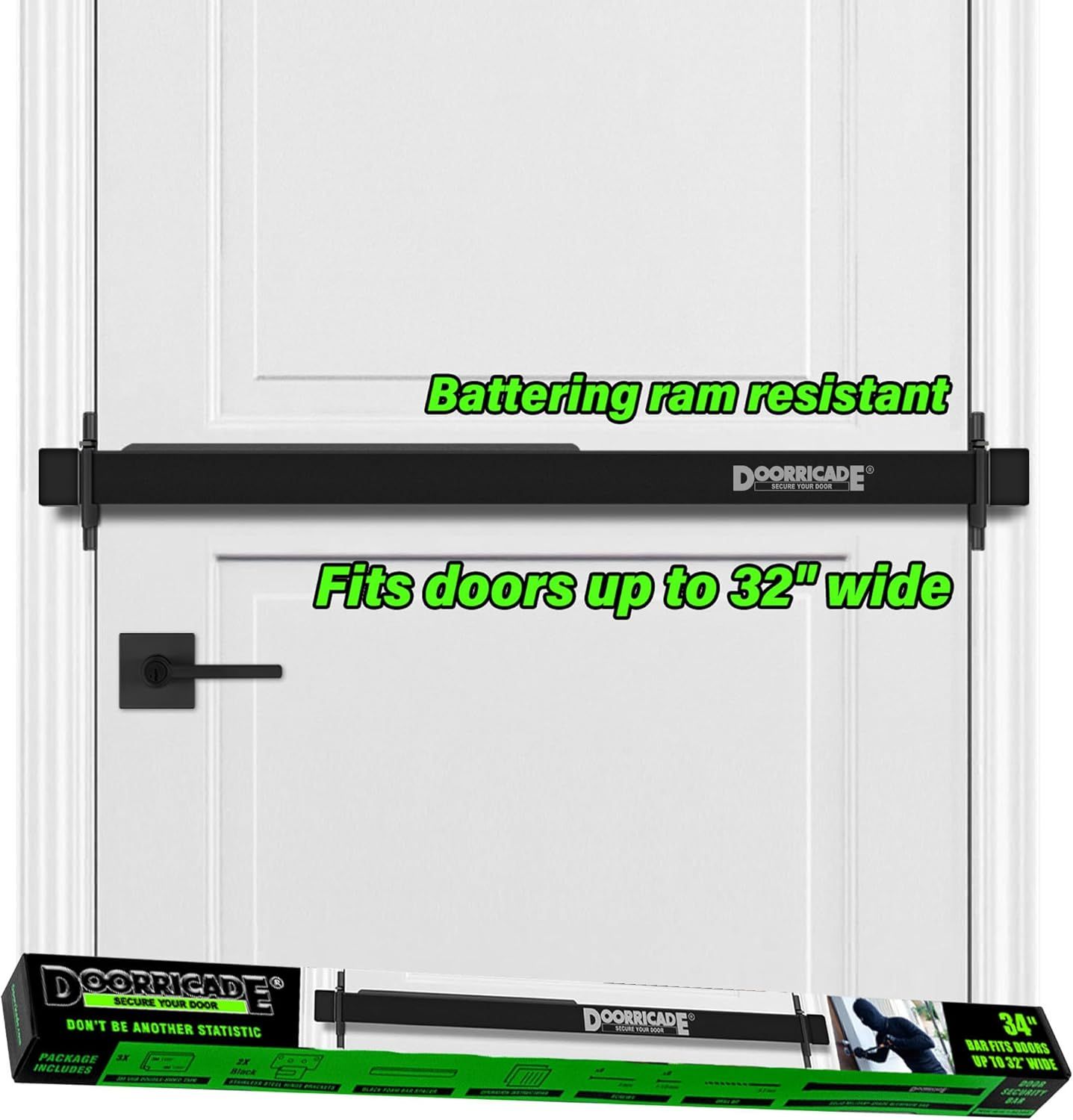Dooricade Door Security Bar, 34"