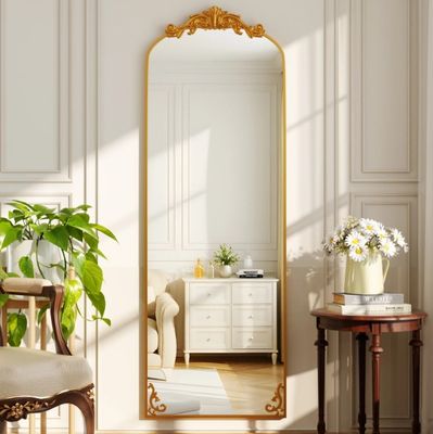 BEAUTYPEAK 65"x21" Vintage Style Arched Mirror