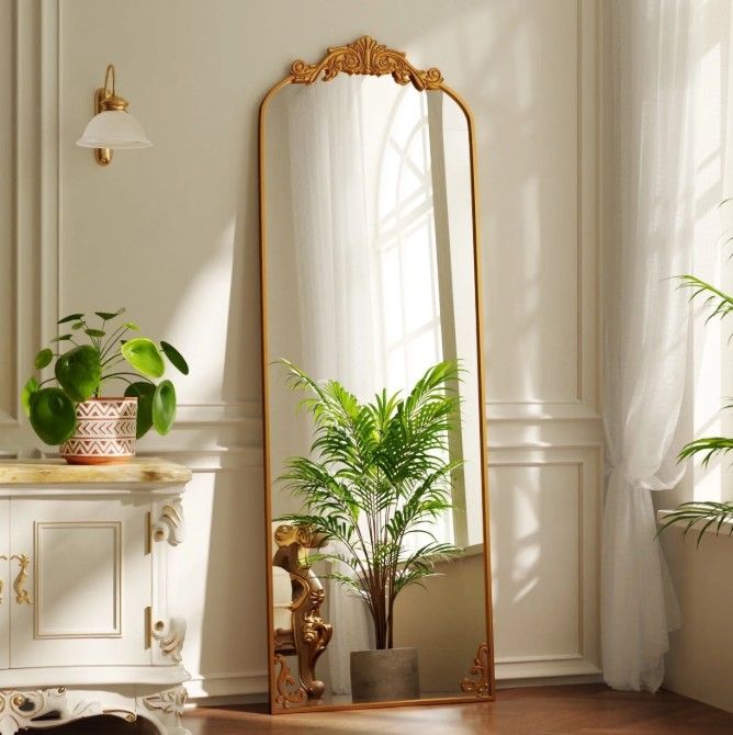 BEAUTYPEAK 65"x21" Vintage Style Arched Mirror