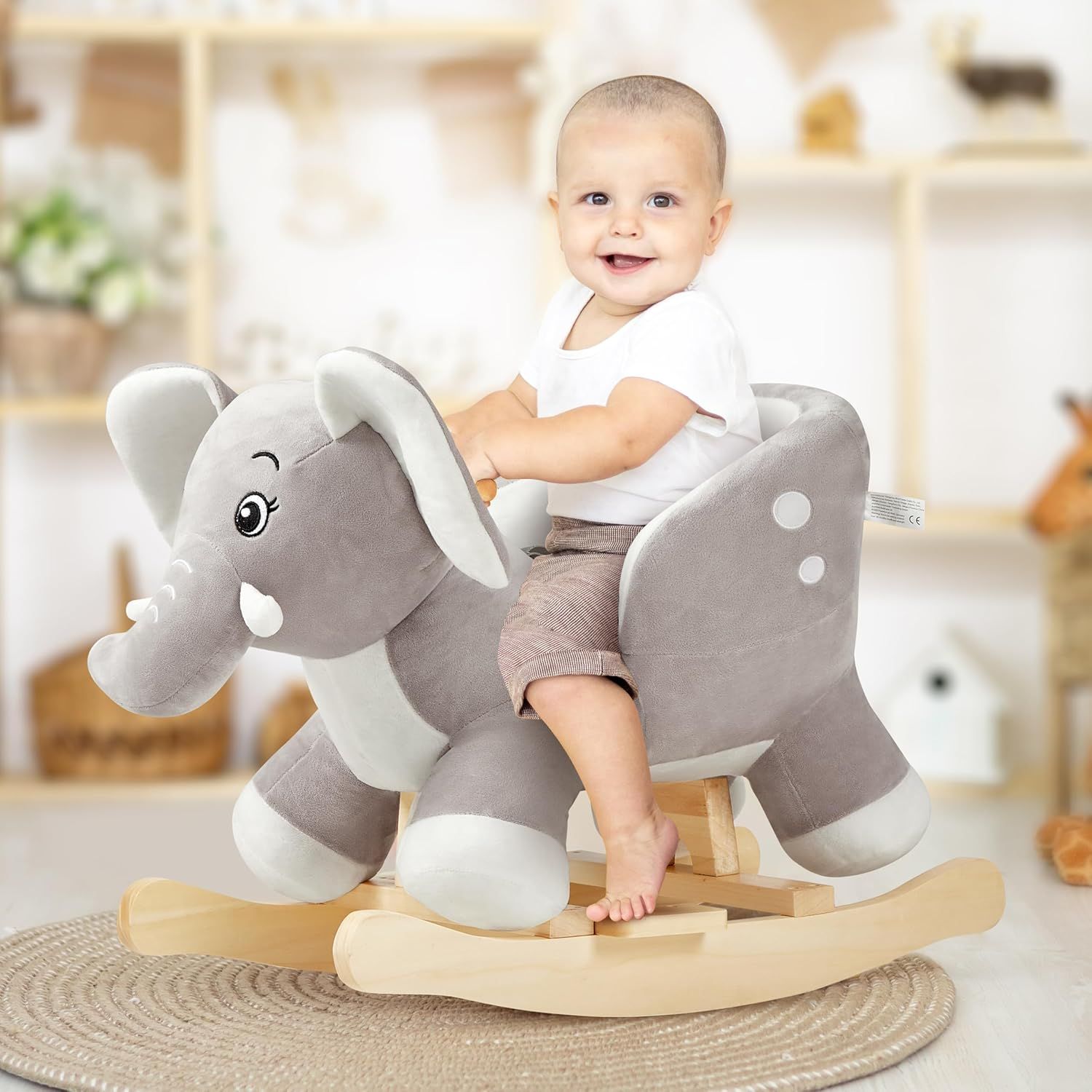 FUNLIO Elephant Baby Rocking Horse