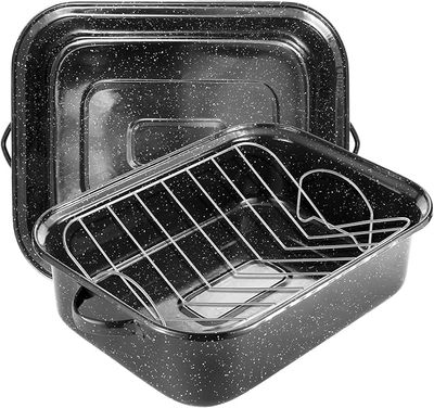 JY COOKMENT 21" Roasting Pan With Lid and Rack
