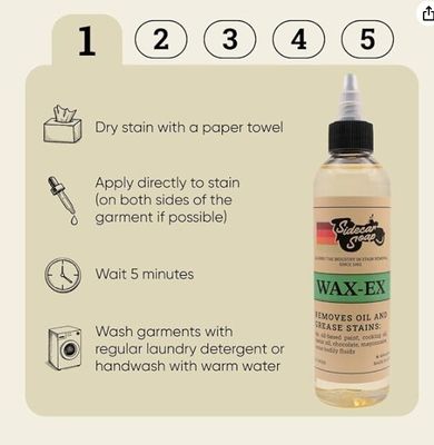 WAXEX Oil and Grease Stain Remover for Clothes