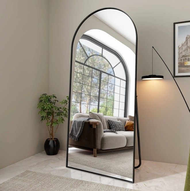 BEAUTYPEAK 76"x34" OverSized Arched Full Length Mirror