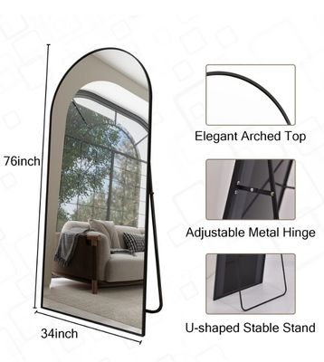 BEAUTYPEAK 76"x34" OverSized Arched Full Length Mirror