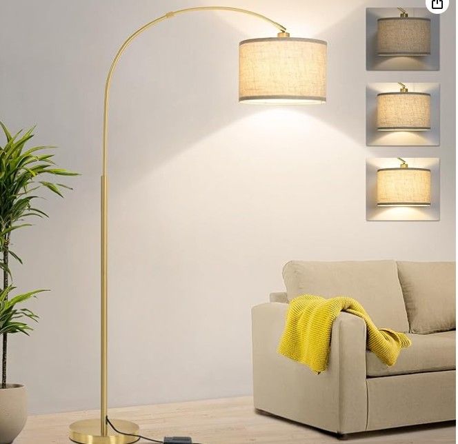 Seaside Village Gold Arc Floor Lamp