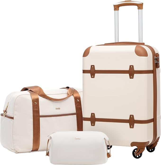 Coolife 3-Piece Suitcase Luggage Set